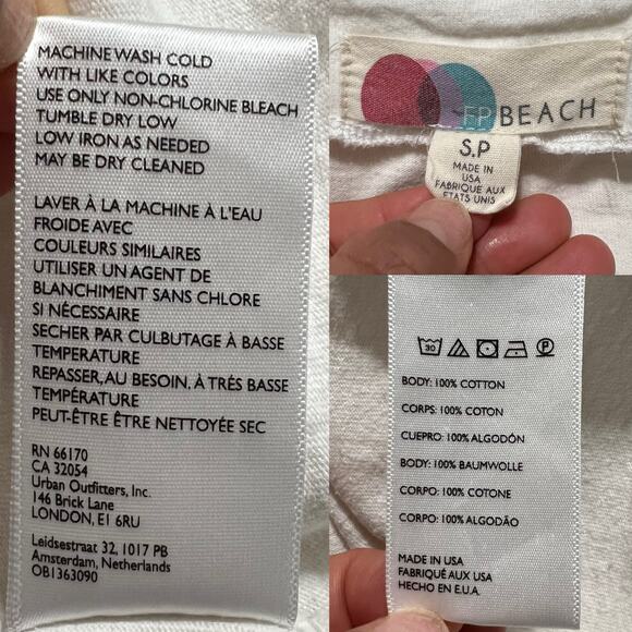 Free‎ People FP Beach Women's Luisa White Pleated Sleeveles Midi Dress Sz Small - Picture 10 of 12